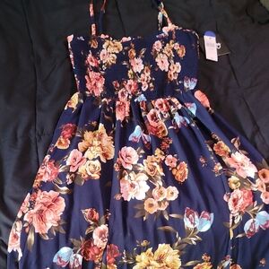 Floral Dress in Navy and Multicolor